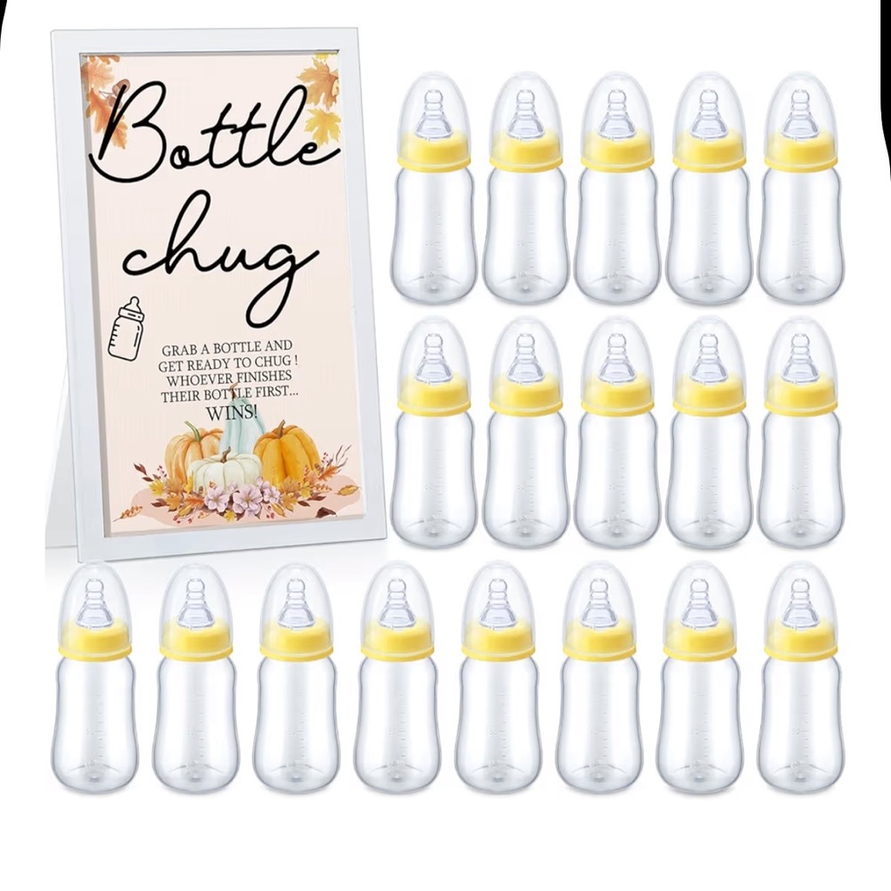 Yellow and Clear Baby Bottle Chug Game Set